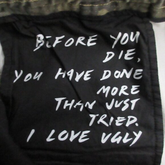 I Love Ugly Hi Stranger Women's Camo Joggers Pants Pull On Drawstring S 700 - Picture 5 of 12